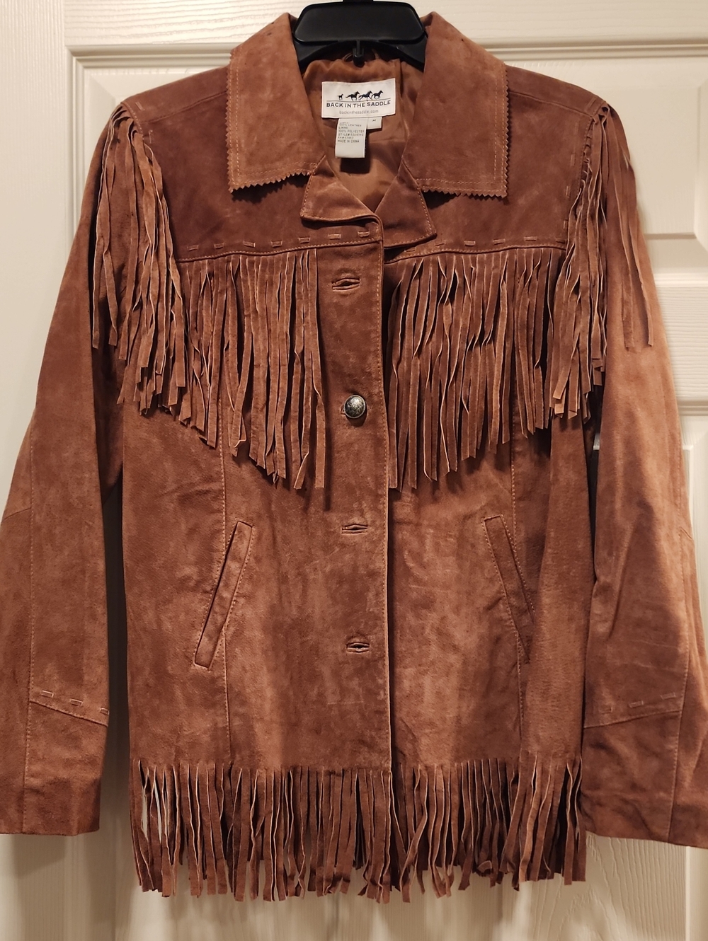 GORGEOUS! Back In The Saddle Chessnut Leather Fringe Jacket